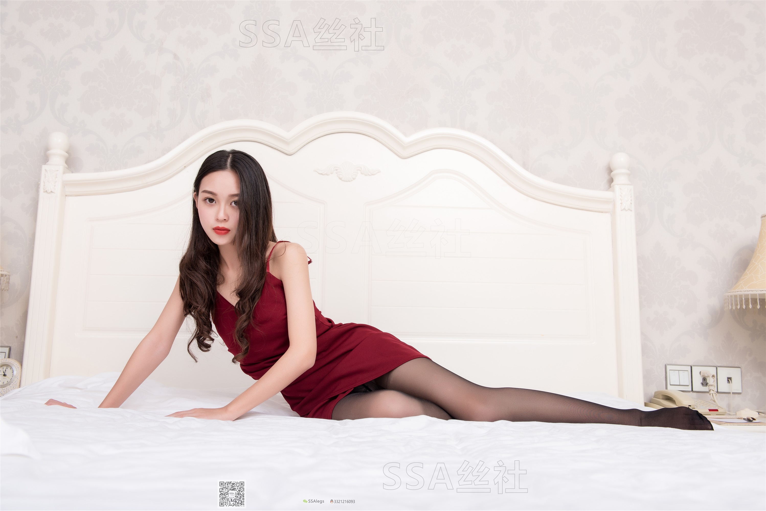 SSA丝社 超清写真 NO.064 西西 酒红性感超短裙黑丝